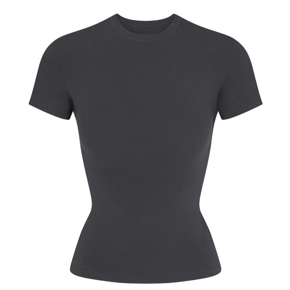 Skims Cotton Jersey T-Shirt Soot Charcoal Grey Crewneck Tee AP-TSH-0638 Medium